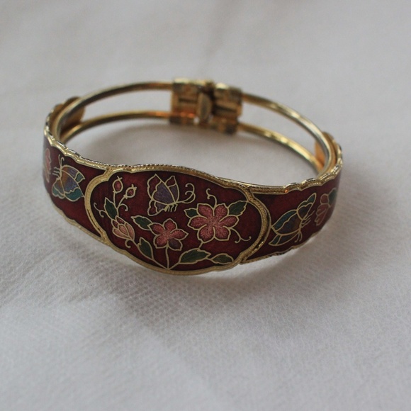 Vintage Floral Butterfly Bangle - Picture 1 of 2